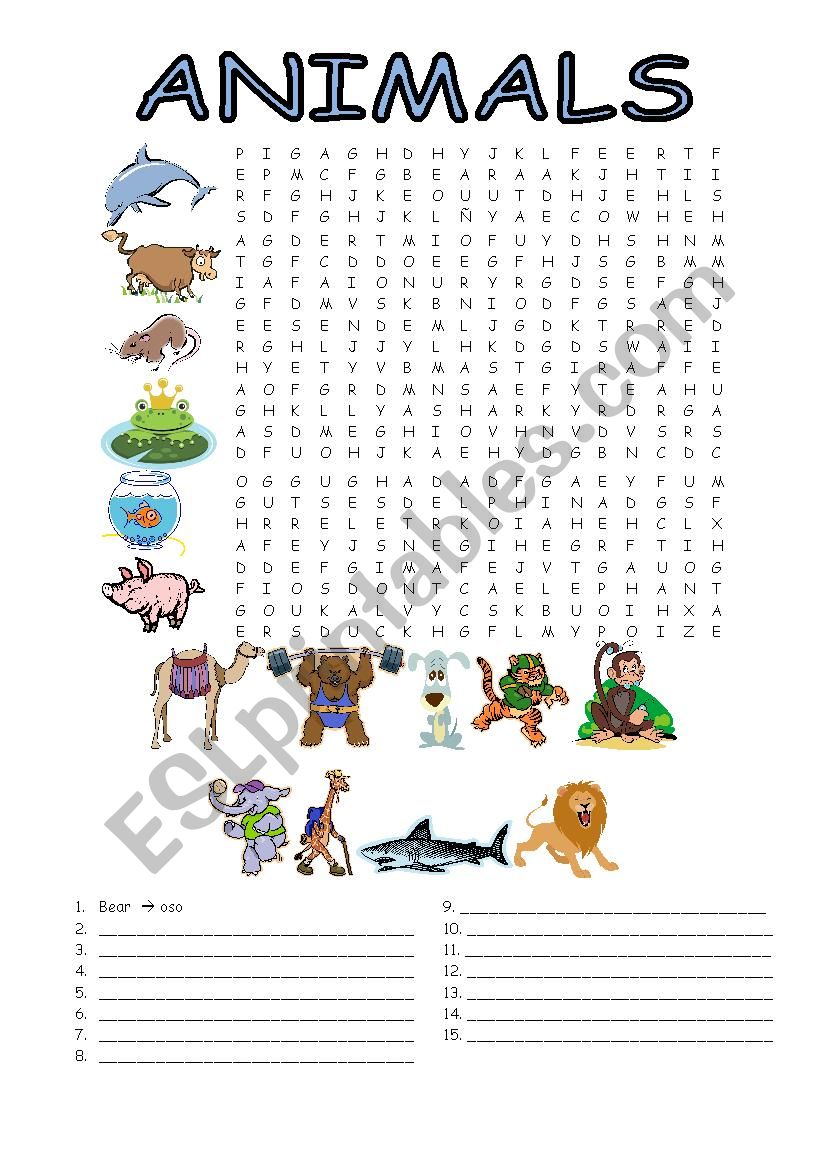 vocabulary - Animals worksheet
