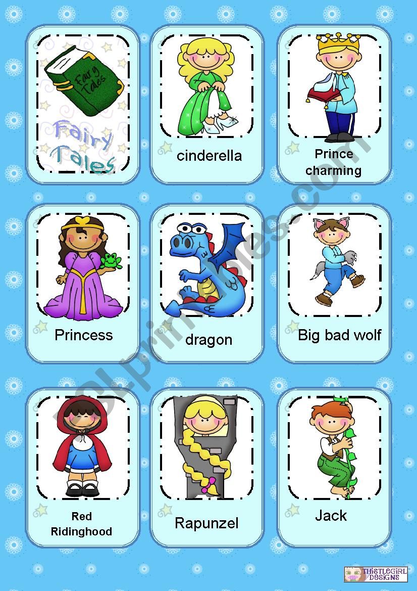 Fairy Tales flashcards worksheet