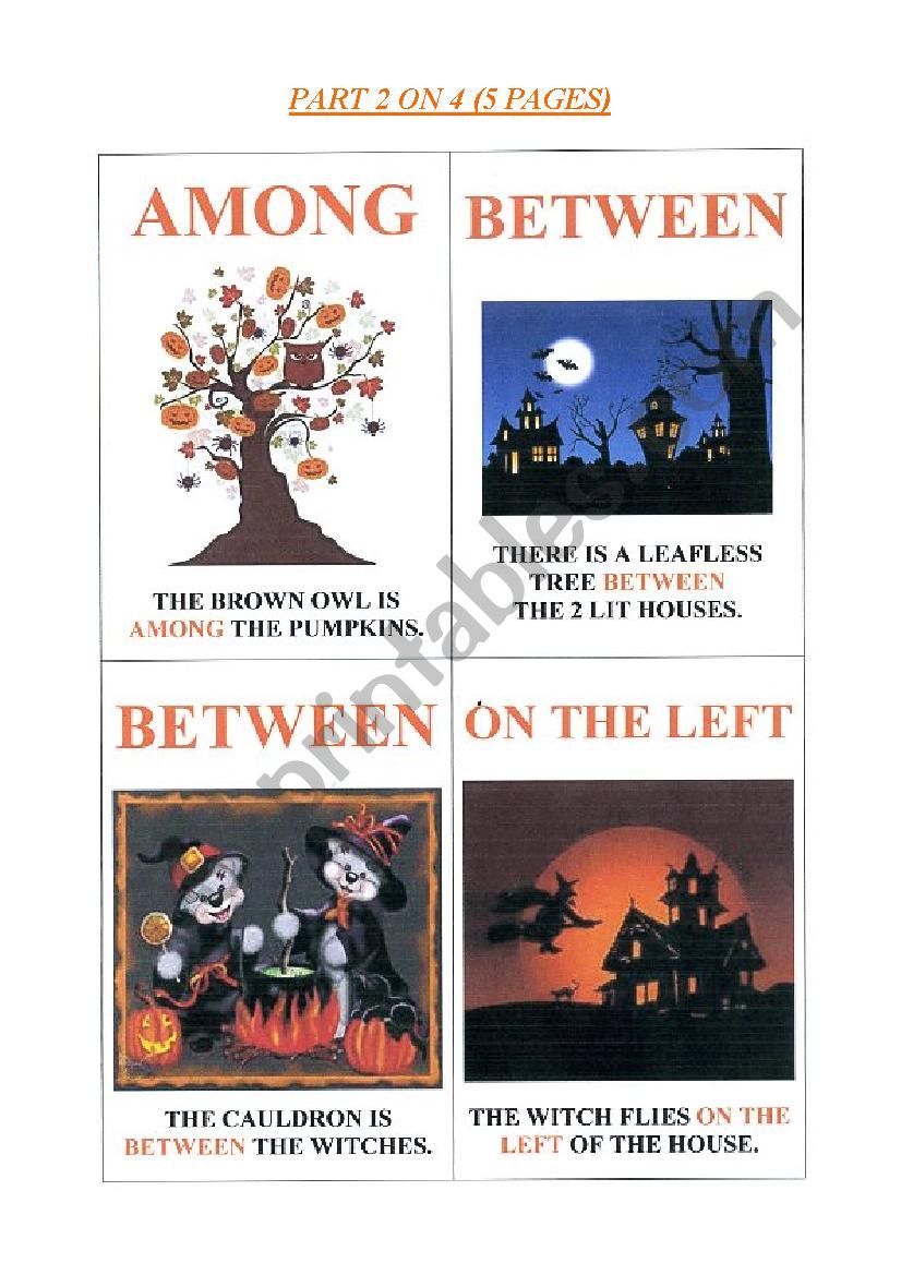 halloween mini book about prepositions of place - part 2