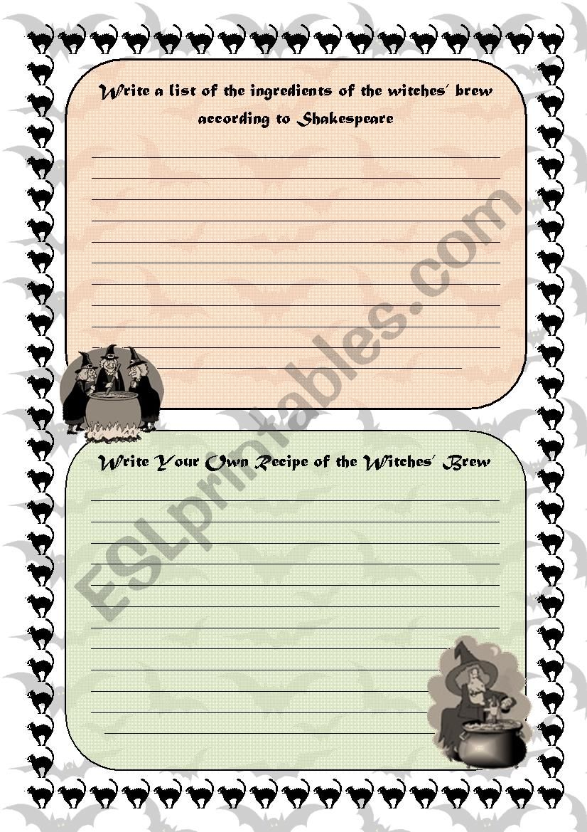 Macbeth Witches Cauldron Ingredients