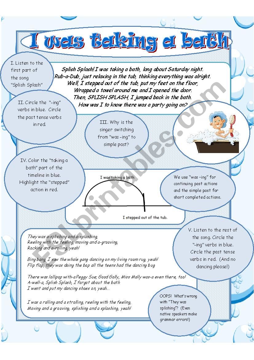 Splish Splash worksheet