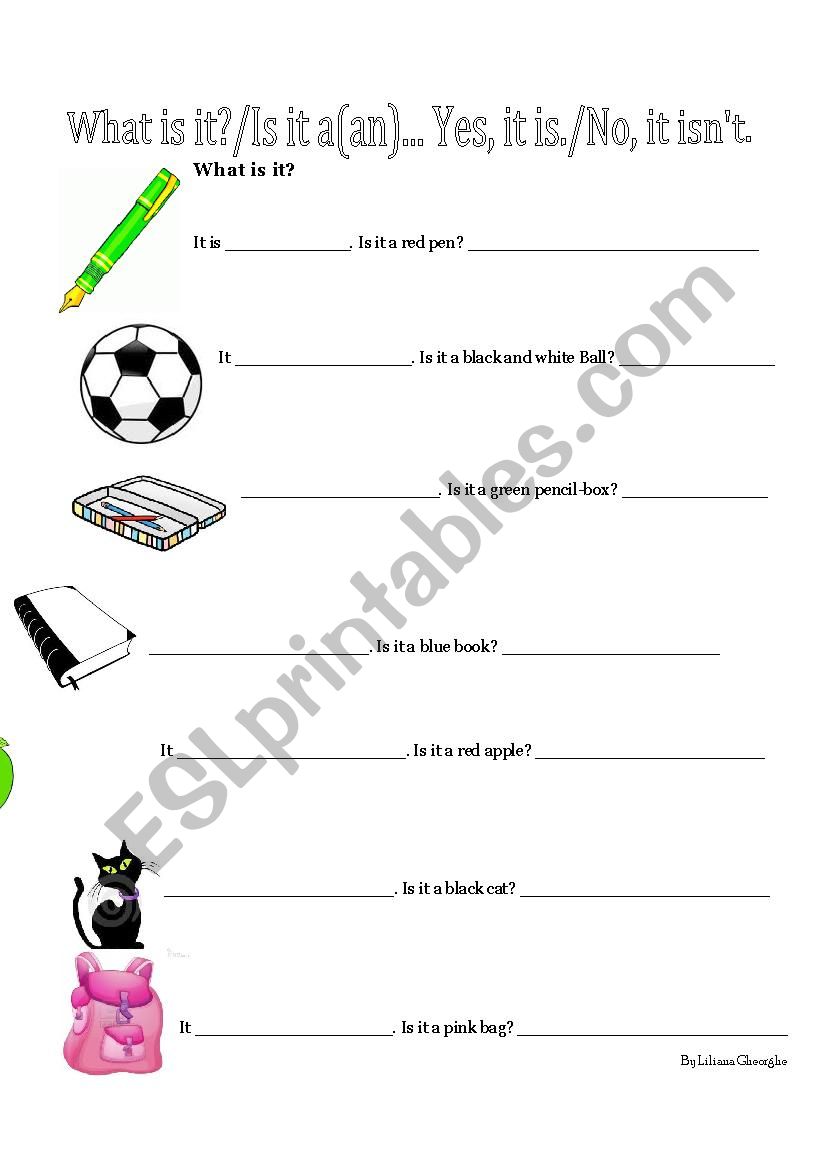 what is it? worksheet