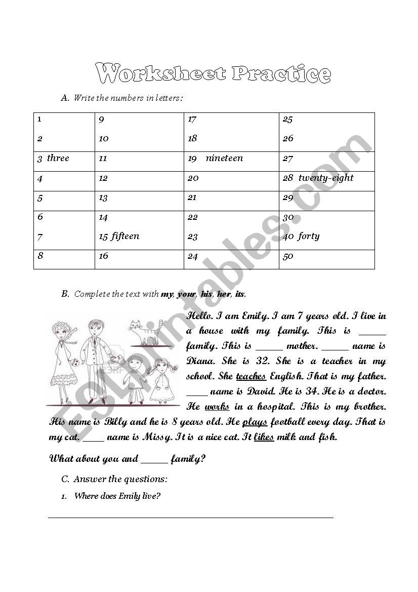 present simple  worksheet