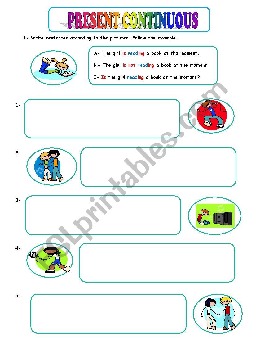 Present Continuous worksheet