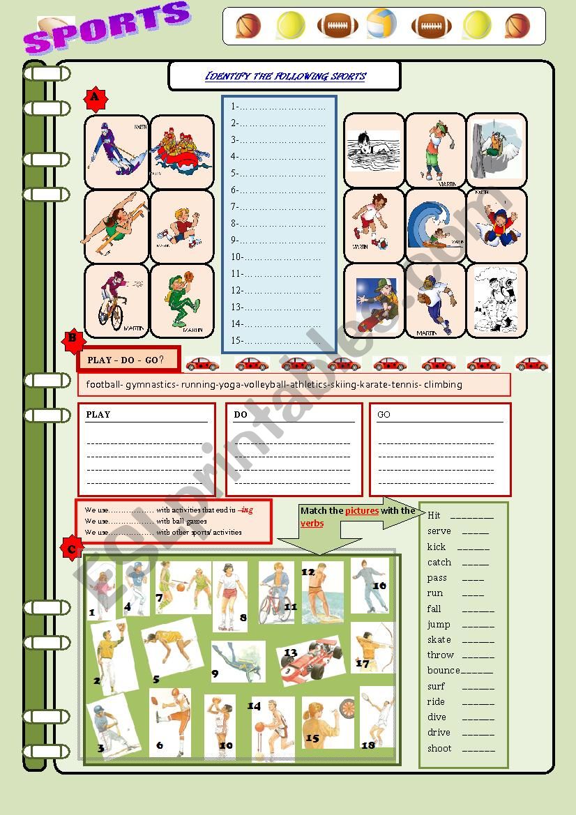 SPORTS worksheet