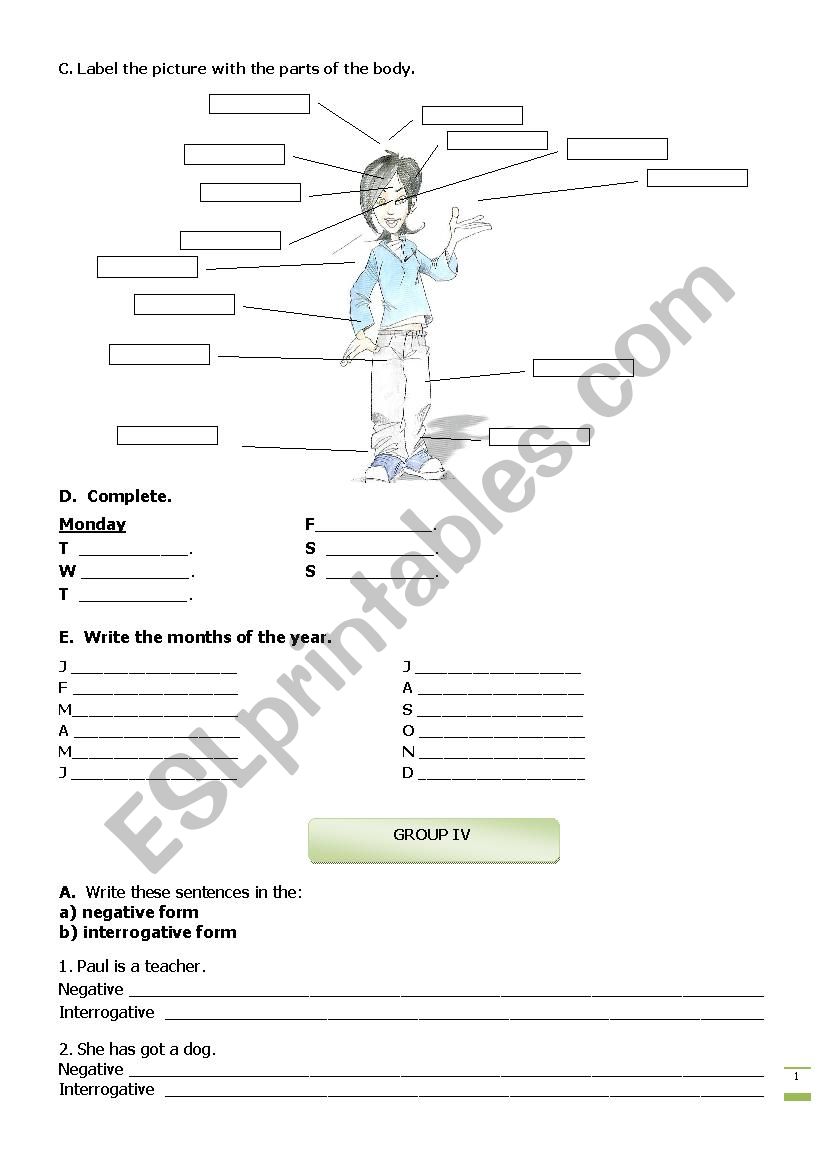 Test:  6th Grade - Part II worksheet