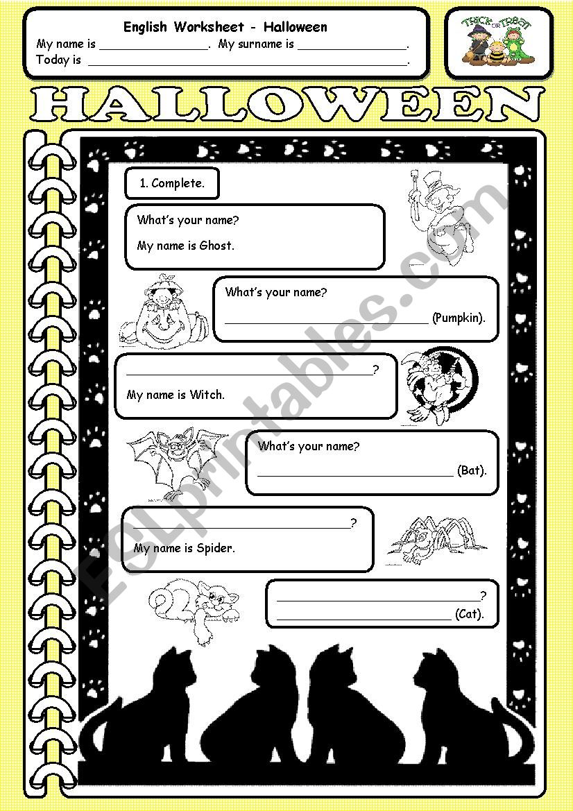 Halloween worksheet worksheet