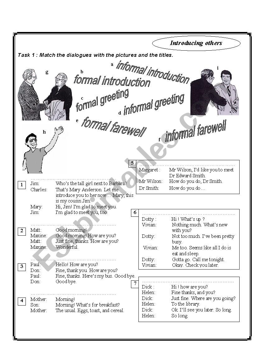 introducing others worksheet