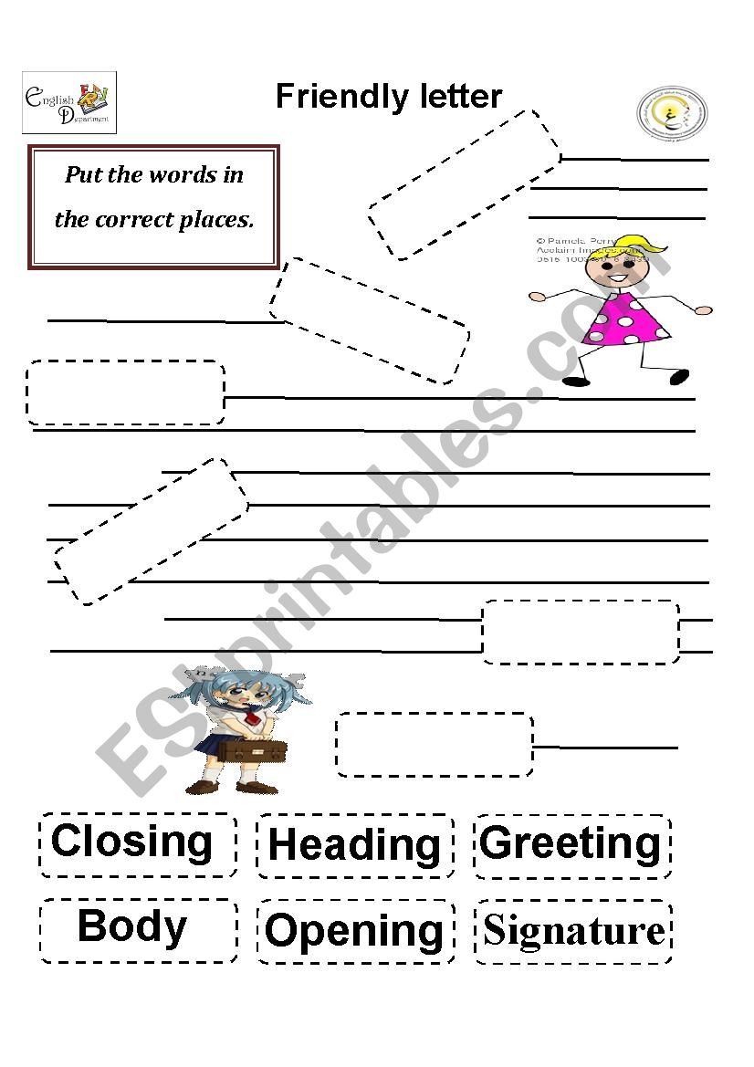 friendly letter worksheet