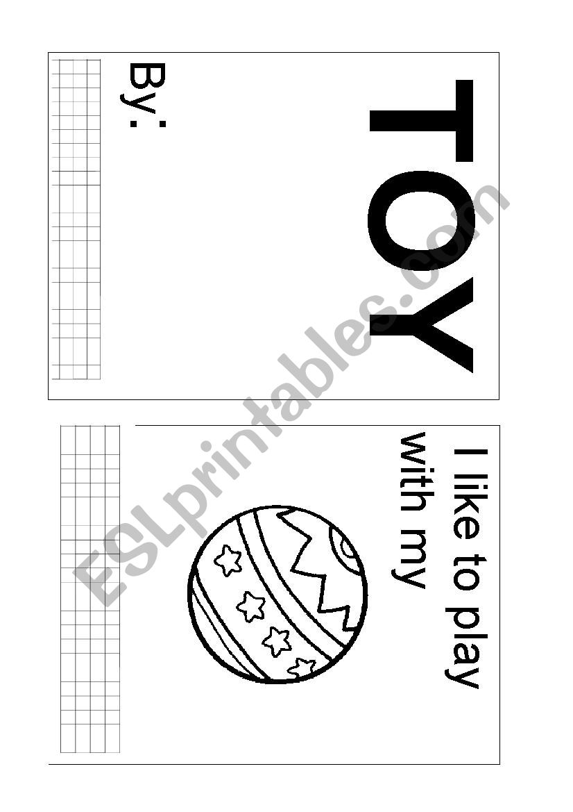 Toys- Minibook worksheet