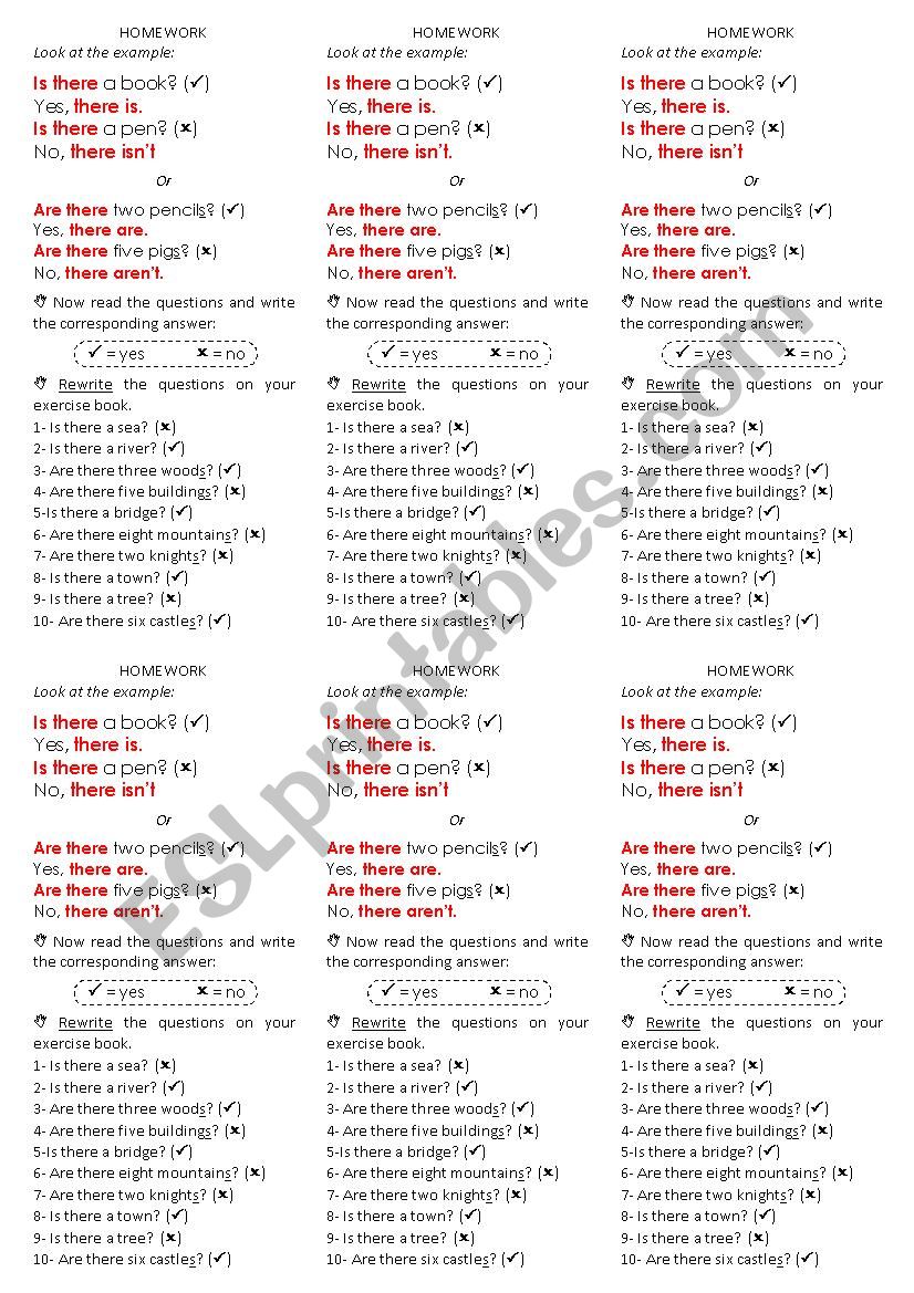 Answers There is/are worksheet