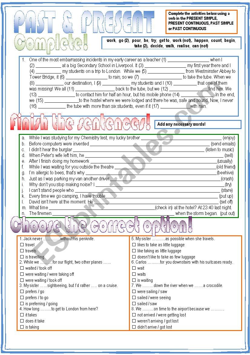 Past & Present worksheet