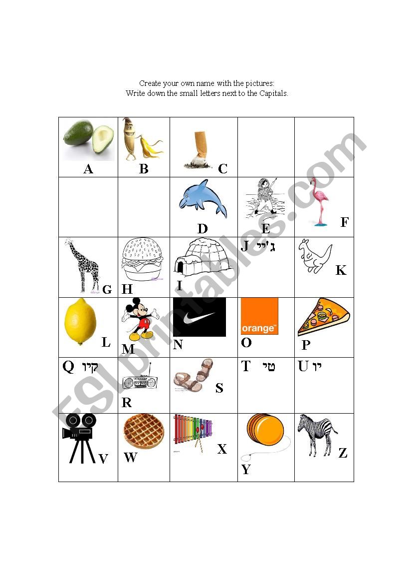 ABC cognate  worksheet