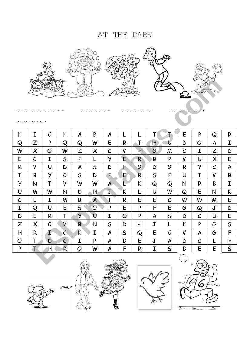 at the park worksheet