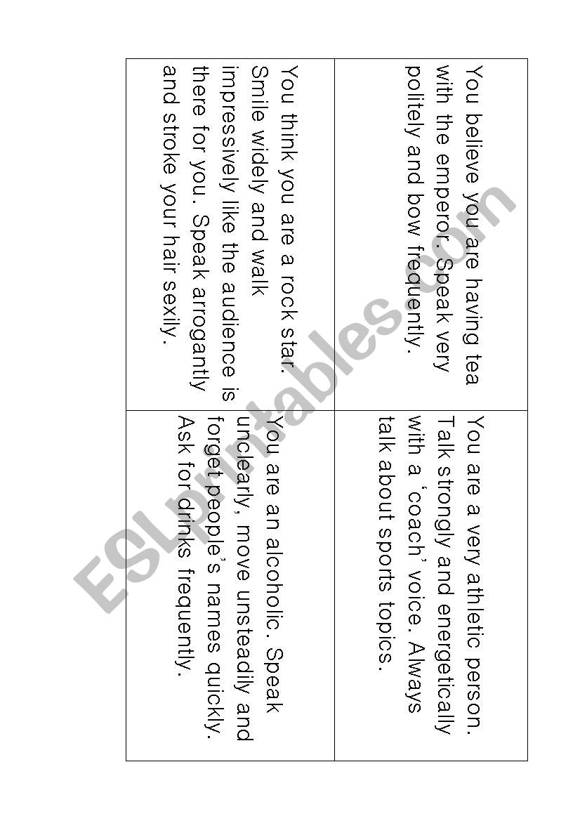 Adverbs of Manner Party Quirks