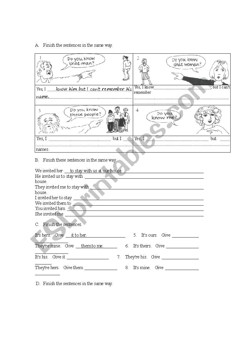 general pronouns worksheet