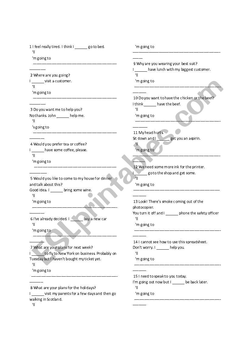 Mixed Tense practice worksheet