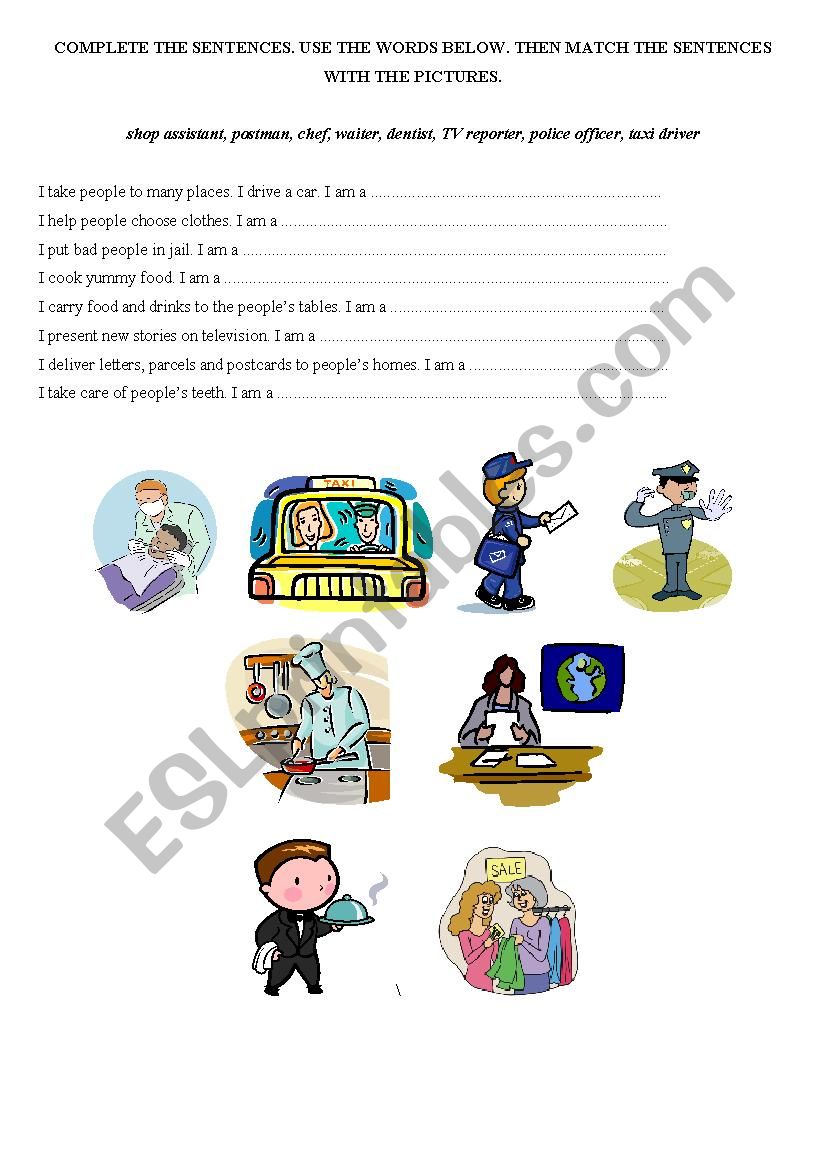 Jobs - who am I? worksheet