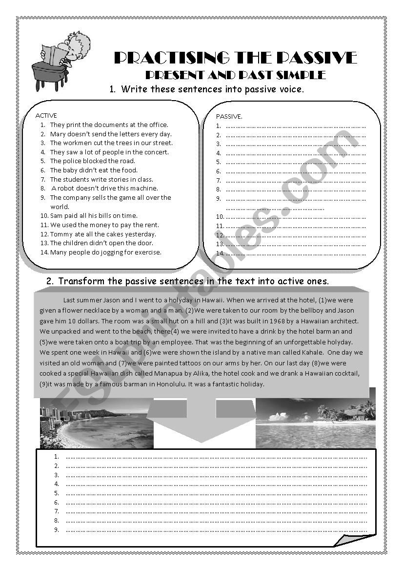 present and past passive worksheet