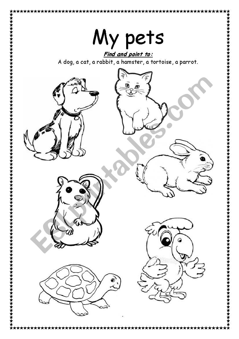 My pets worksheet