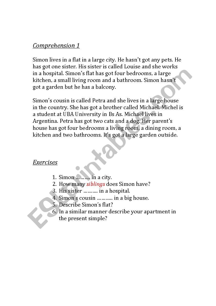 Present Simple worksheet