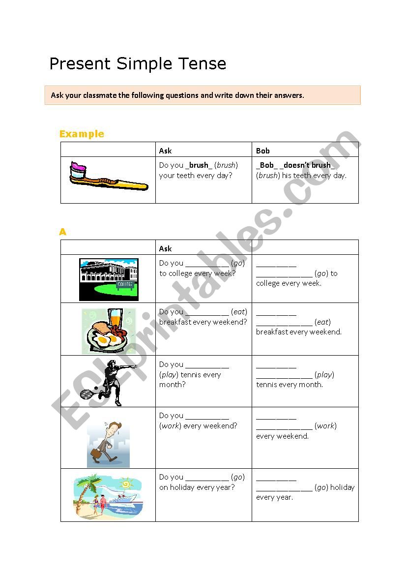 Present Simple - Oral Controlled Practice