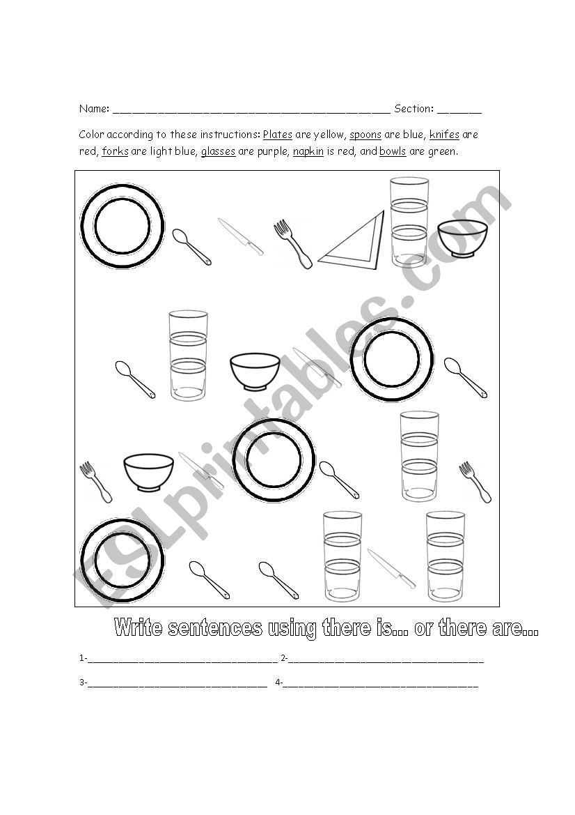 At the table worksheet