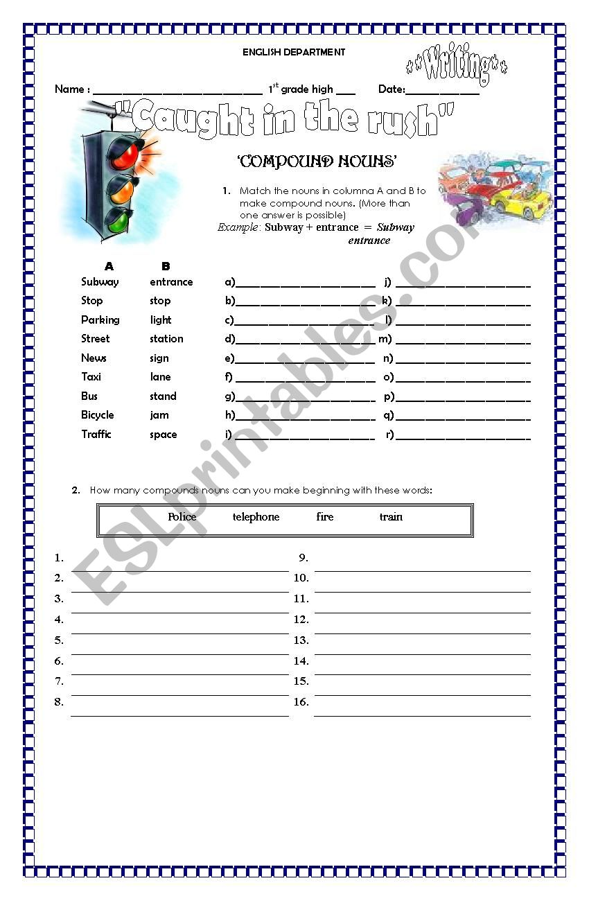 COMPOUND NOUNS (transpor and trafic vocabulary)