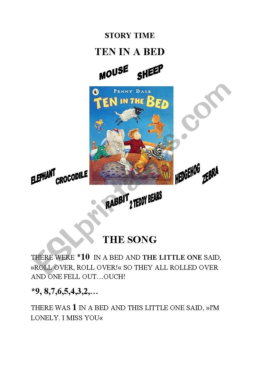 Ten in the bed  worksheet