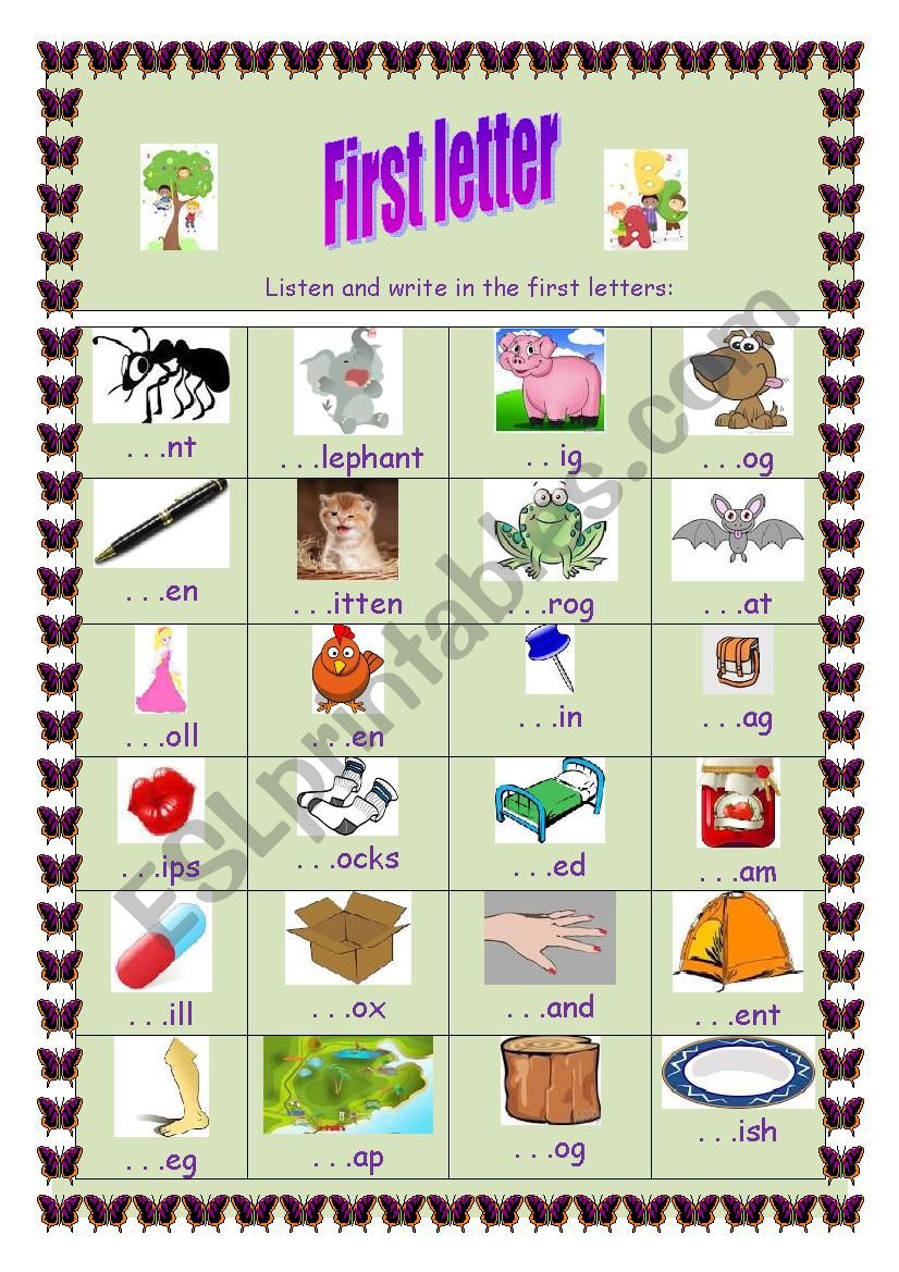 Phonic exercise worksheet