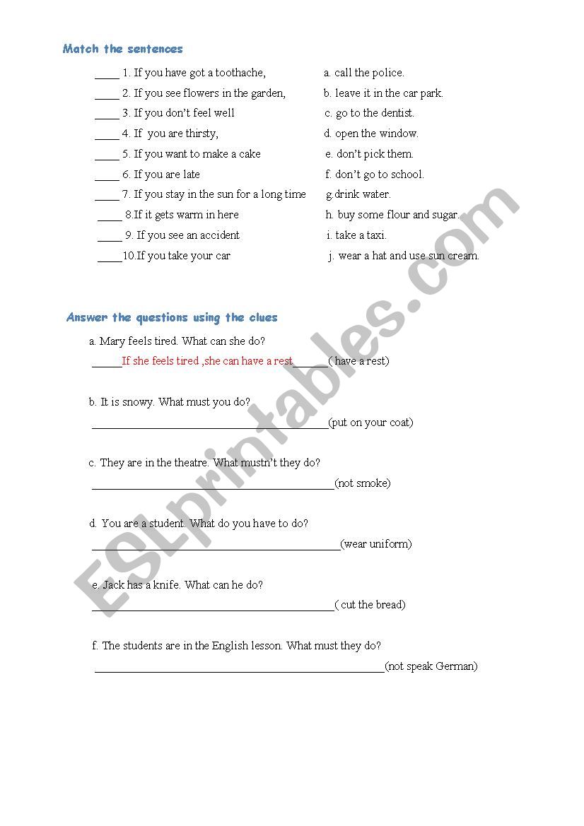 Conditionals (type 0 / type 1) + KEY