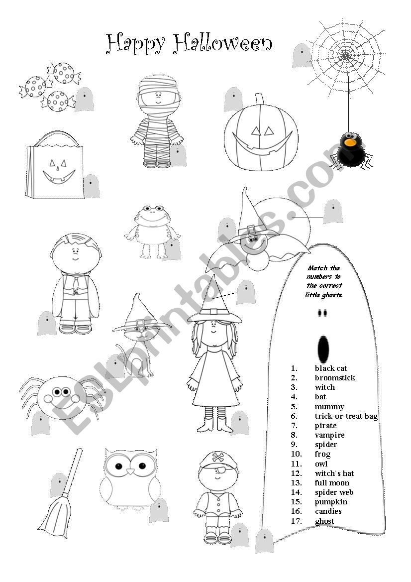 Halloween vocabulary worksheet