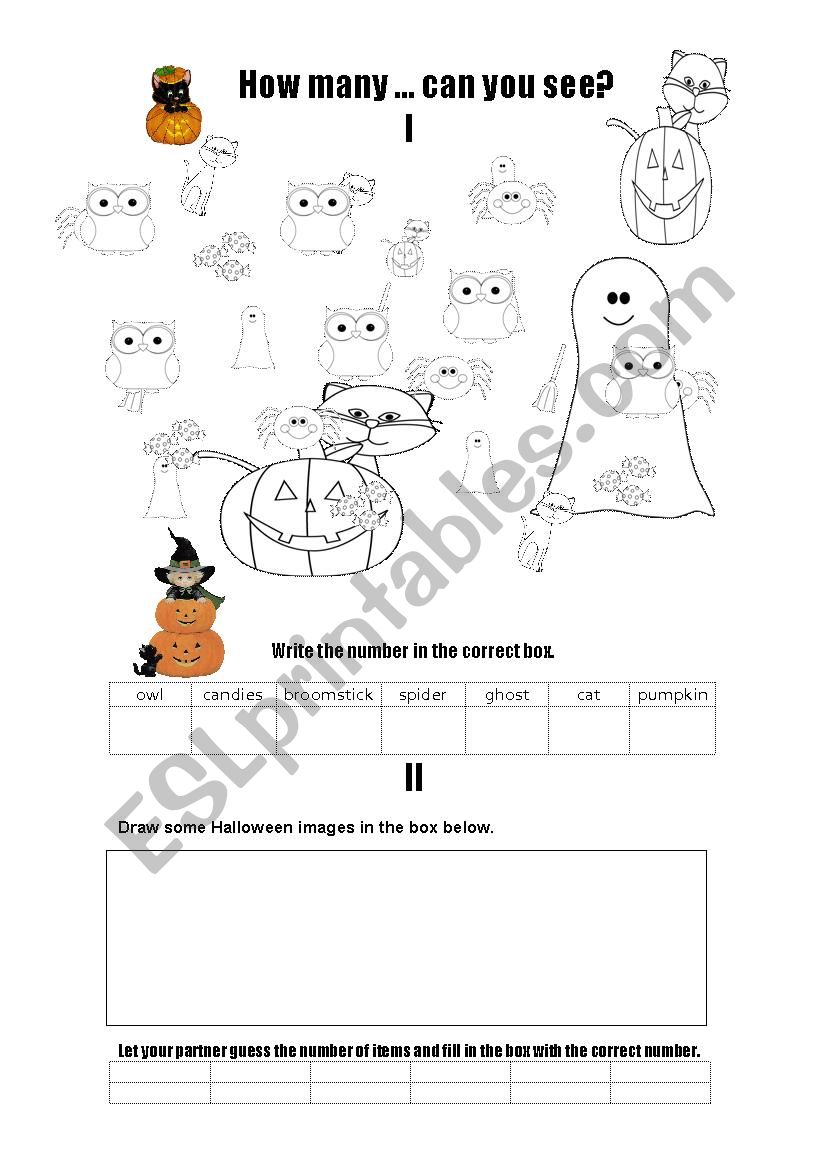 Halloween counting worksheet