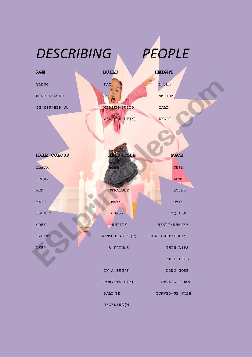 Describing people worksheet