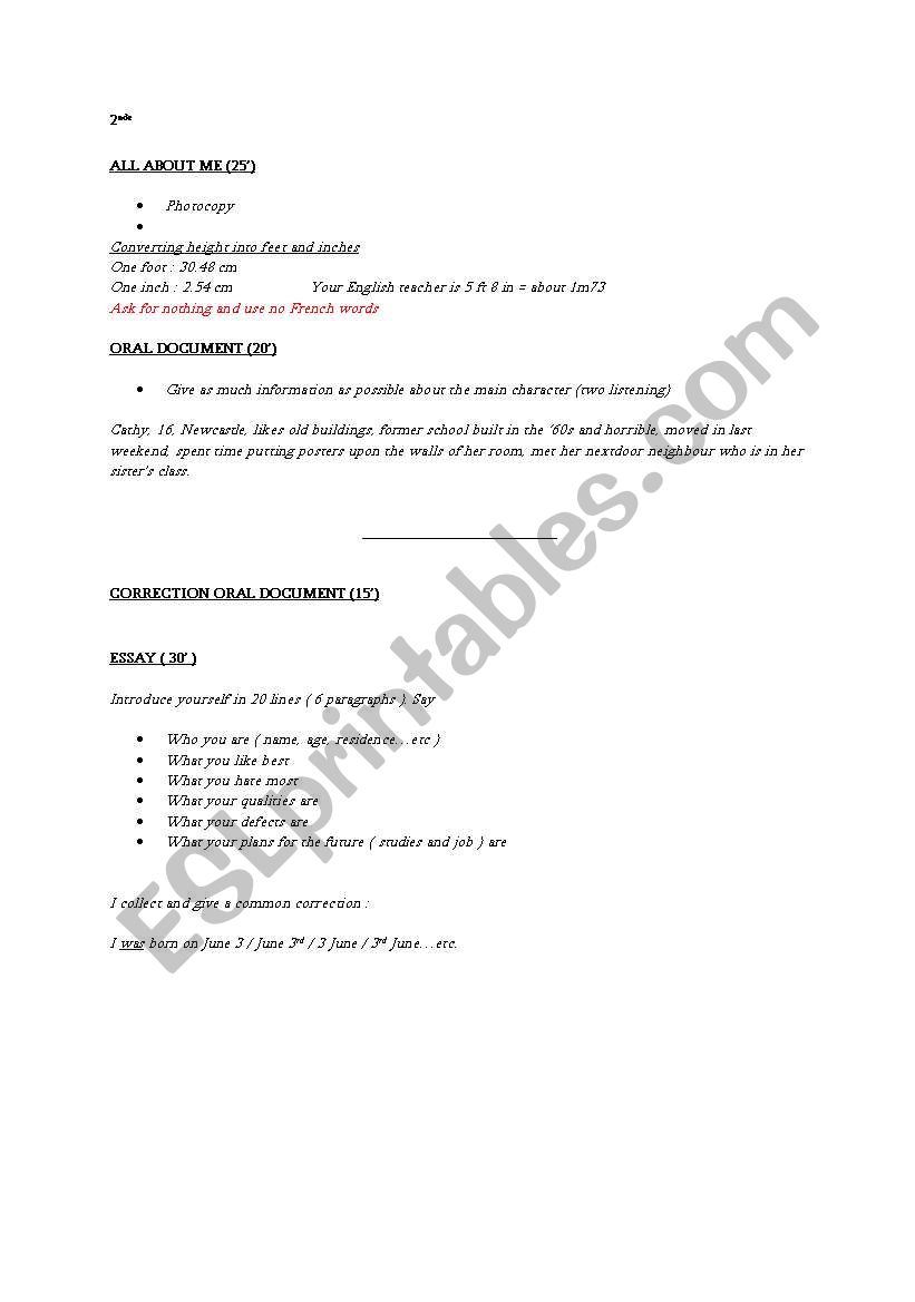 Classroom English worksheet