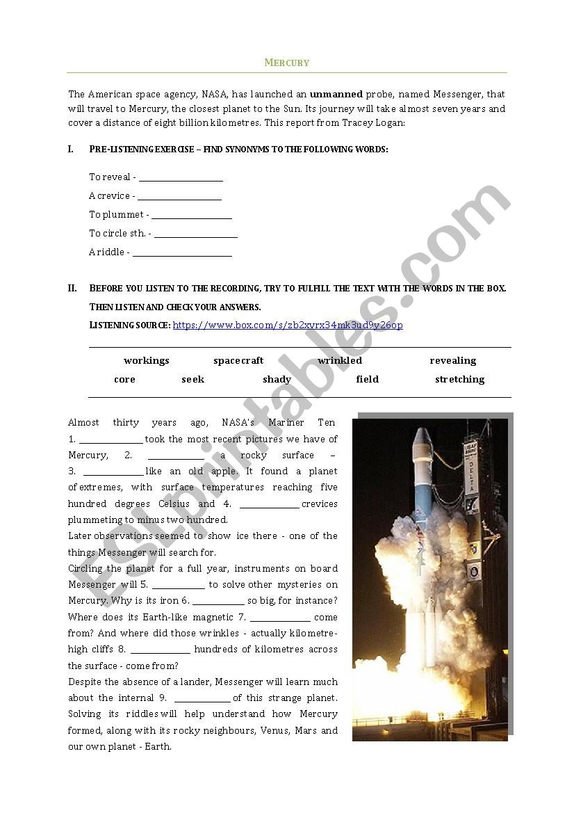 Astronomy and the Universe worksheet