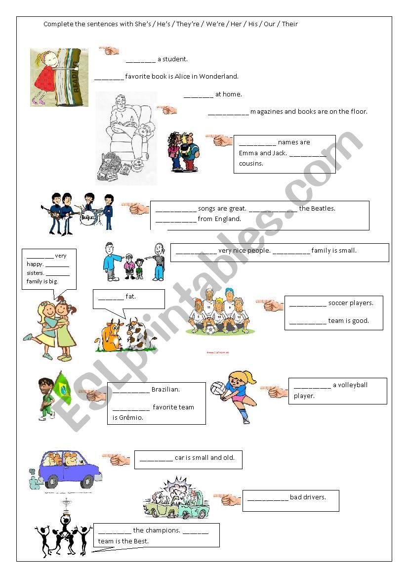 Our, Their, His, Her X WeÂ´re, TheyÂ´re, HeÂ´s, SheÂ´s - Connect 1 - Cambridge