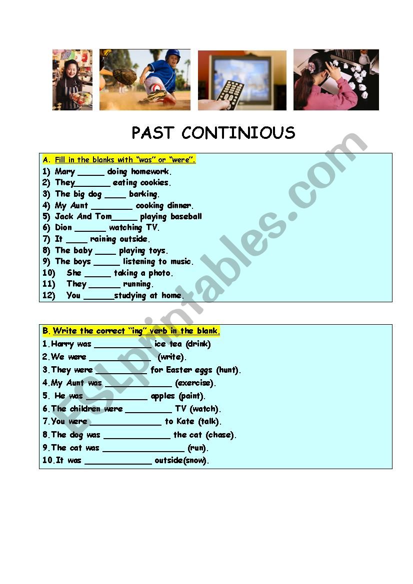 Past Continuous worksheet