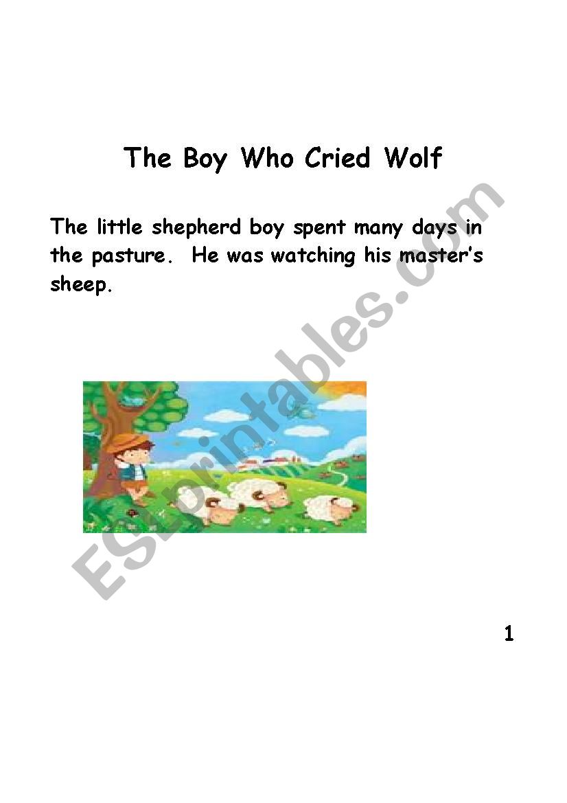 The Boy Who Cried Wolf worksheet