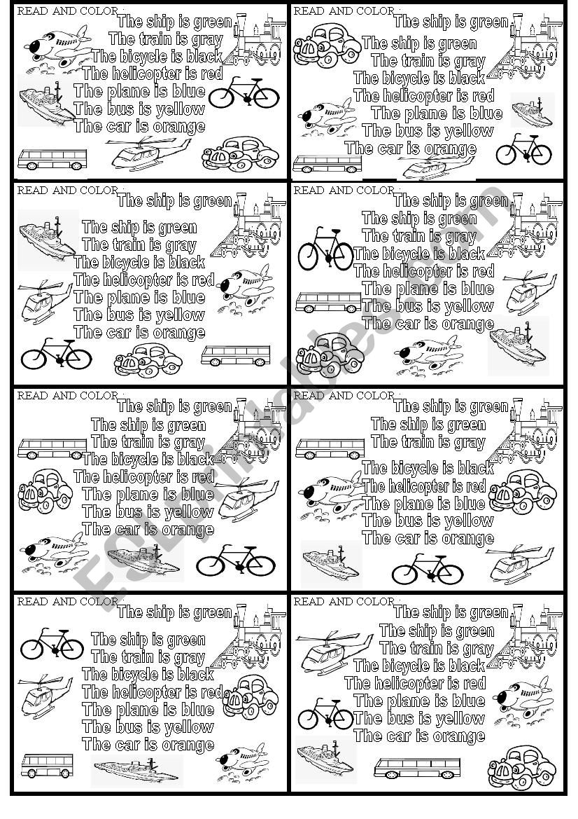 READ AND COLOR worksheet