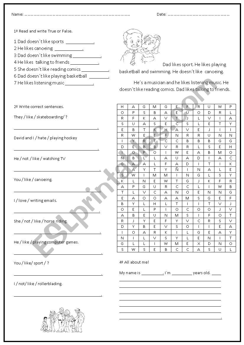 Like sport worksheet