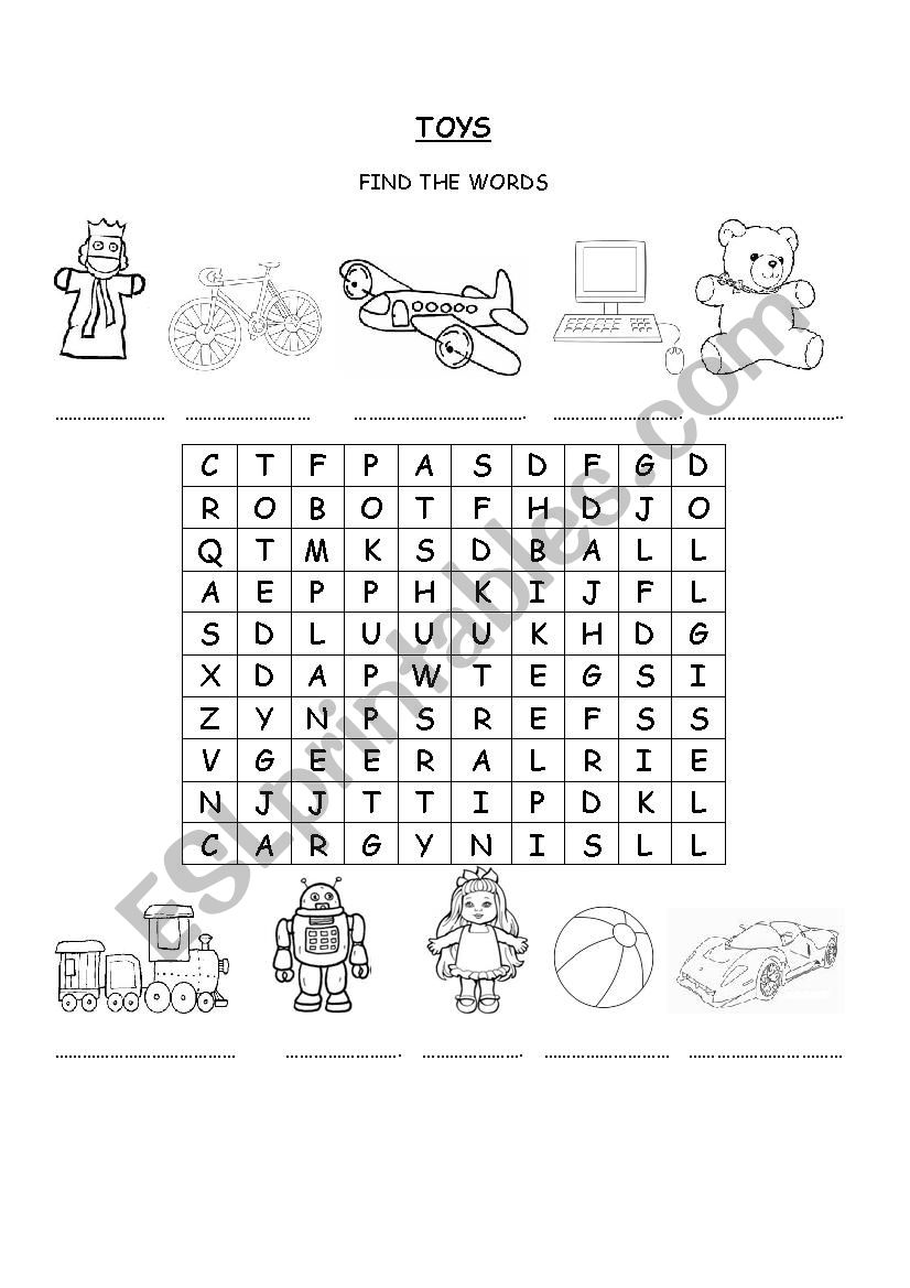 Toys worksheet