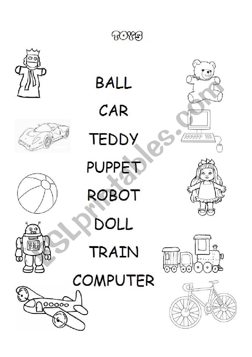 Toys Matching worksheet