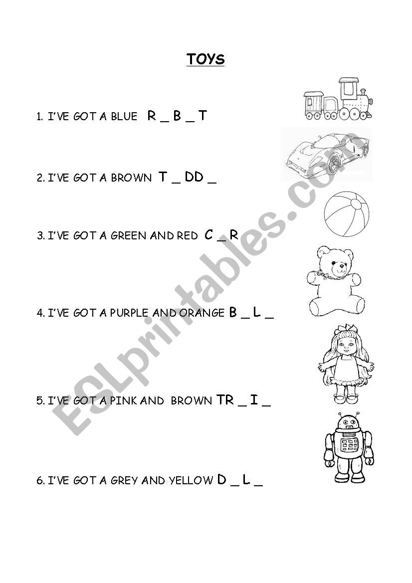 toys complete worksheet