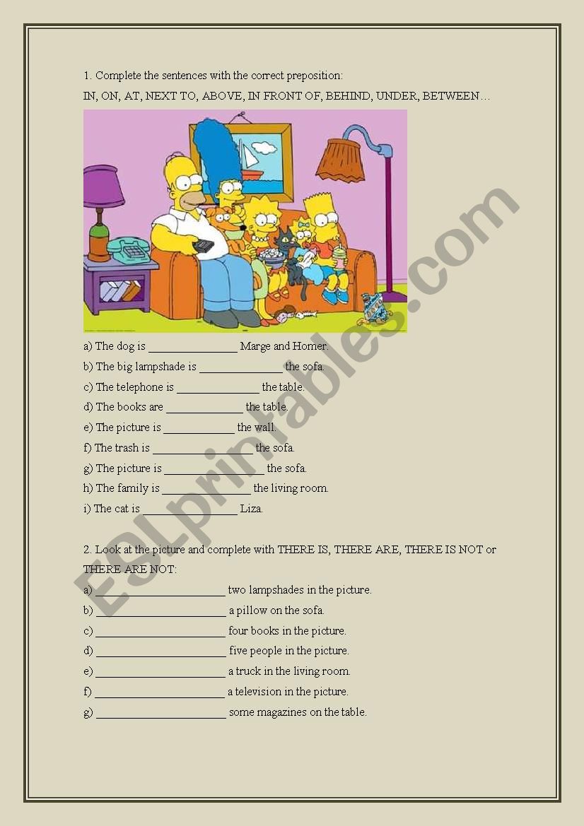 Learn with Simpsons worksheet
