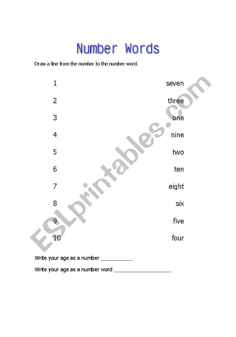 match worksheet