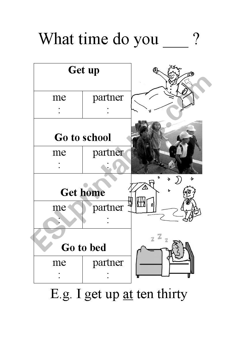 Telling the time worksheet