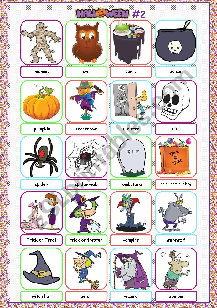 Halloween Picture Dictionary#2 - ESL worksheet by kissnetothedit