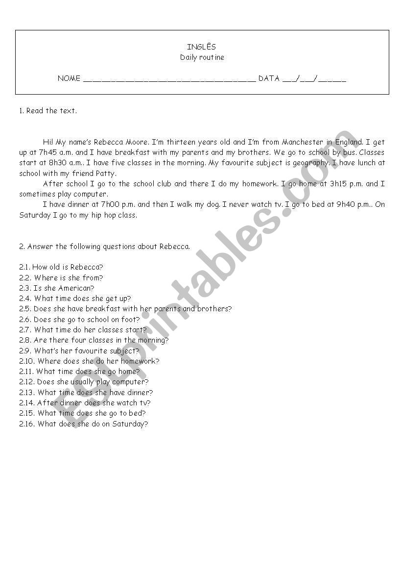 Present Simple worksheet