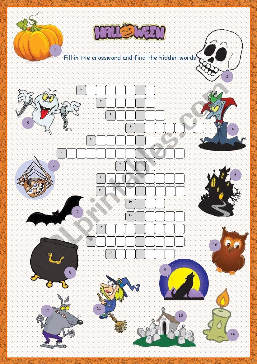 Halloween Crossword Puzzle worksheet